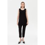 Accort Kolsuz Basic Tunik Tişört - Siyah - 44