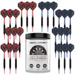 Accudart 24pk Yumuşak Uçlu Dart Çoklu Paket - Oniks Kaplı Yumuşak Uçlu Namlu - Polikarbonat Miller - Standart Poli Uçuşlar