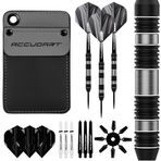 Accudart Yumuşak Uçlu Dart Seti 4.0 - Tungsteel Barrel - Tutarlı Kavrama için Yuvarlak Oluklar - Polikarbonat Miller - Kullanışlı Saklama için Cep Cüzdanı - Elektronik Dart Tahtaları için İdeal