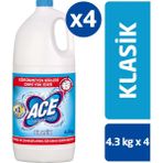 Ace çamaşır Suyu Normal 17,2 kg (4,3 kg x 4) - 100 ml