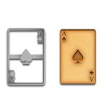 Ace of Spades Oyun Kartı Kurabiye Kesici - 4x2.6 inç, Poker Temalı Pişirme Aleti