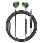 Acefast 3.5Mm Kablolu Hd Mikrofonlu Kulaklık Uzaktan Kumandalı Aux Girişli Kulaklık 1.2 Metre - Siyah - L4