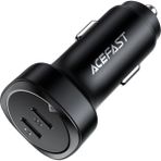 Acefast 72W 2X USB-C 2 Port Hızlı Araç Şarj Aleti Araç Güç Adaptörü iPhone & Android & iPad & MacBook Type-C - B2 (Acefast Türkiye Garantili) - Siyah
