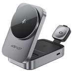 Acefast Kablosuz Masaüstü Hızlı Şarj Standı 22.5W Kablosuz Şarj Çıkışlı - Magsafe , Apple Watch Ve Airpods Uyumlu - E22