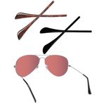 Acefrog Ray-Ban Aviator RB3025 RB3044 RB3362 RB3026 Güneş Gözlükleri için 2 Çift Yükseltilmiş Yedek Tapınak Kollu Kulak Çorabı, Mükemmel Uyum, Yumuşak Silikon, Siyah + Kehribar, Siyah + Kehribar, Tek
