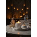 Aceleyolla Luxury Dekoratif Beton Mum ve Kapaklı Tepsi Seti Minimal Şık Tasarım Beyaz