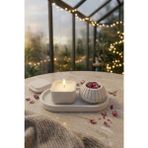 Aceleyolla Luxury Kare Kapaklı Beton Mum ve Dekoratif Tepsi Seti Minimal Beyaz