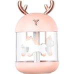 Acelit USB Ev Araba Hava Nemlendirici Difüzör Uçucu Yağ Aroma Mist Arıtma 300 ml. Elk Pembe (Yurt Dışından)