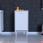 Açelya 35 x 75 x 32,5 cm Kirli Çamaşır Sepetli Banyo Dolabı - Beyaz
