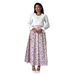 Açelya Çiçeği Kloş Poplin Etek (Pembe, L-XL)