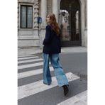 Açelya Okcu Premium Kybele Boyfriend Dokuma Ceket - Lacivert - 42