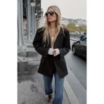 Açelya Okcu Premium Kybele Boyfriend Dokuma Ceket - Siyah - 44