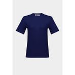 Açelya Okcu Premium Pamuklu Oversize Bisiklet Yaka Kısa Kol Tişört - Lacivert - 36