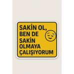 Acemi sürücü sticker,Sakin Ol Araba Sticker, Sarı, Sürücü Mesajlı, Gülümseyen Emoji Desenli, Dekoratif Araç ve Ev İçin