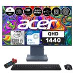 Acer Aspıre S27-1755 Intel Core İ5-1240P 16Gb 512Gb Ssd 27" Wqhd 1440P Windows 11 Pro Parmak İzi Okuyucu All İn One Bilgisayar Wpdqbkdem001+ Zetta Flash Bellek