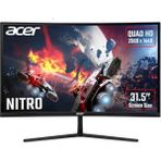 Acer Nitro Eı322qurp 31.5" Qhd Zeroframe Curved 1500R 165Hz 1 Ms 2560 X 1440 Hdr 400 Va Led 2Xhdmı 2Xdp Gaming Monitör