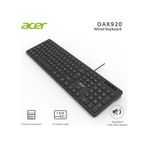 Acer Oak920 Q Usb Siyah 1.8mt Kablolu Klavye-tek Tuş Hesap Makinalı Sessiz Tuş siyah