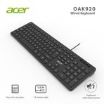 Acer Oak920 Q Usb Siyah 1.8Mt Kablolu Klavye-Tek Tuş Hesap Makinalı (Sessiz Tuş)