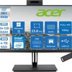 Acer Veriton 4000 VZ4714GT Intel Core I7 13700 24GB Ram 4tb SSD Windows 11 Pro UHD Graphics 23.8" Yükseklik Ayarı, Pivot, Vesa Desteği Fullhd All In One Bilgisayar DQR03EM00GP15 + Zetta Flash Bellek