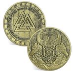 ACGZQY Viking Valknut madeni para, mutlu Viking Odin Challenge madalyonu, İskandinav mitolojisi, koruyucu tılsım, Viking Rune savaşçı ruhani tılsım, erkekler ve kadınlar için Viking hediyeleri