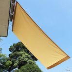 ACHBGTMQ güneş gölgesi için büyük dikdörtgen tente, 4,5 x 6 m, suya dayanıklı, toza ve rüzgara dayanıklı, veranda, bahçe, dış mekan için ideal, sabitleme kiti, krem rengi