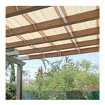 ACHBGTMQ Tente gölge mumu, bej, geçirgen kumaş, pergola tipi örtü, bahçe, teras, sundurma, veranda, halkalı UV koruması (boyut: 0,7 x 10 m)