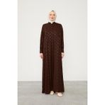 Acı Kahve Dama Desen Ferace