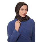 Acı Kahve Mini Yonca Desen Twill İpek Eşarp