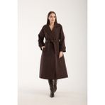 Acı Kahve Oversize Astarlı Trençkot - XL