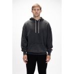 Acid Bear Kapüşonlu Siyah Oversize Erkek Sweatshirt