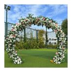 Açık Bahçe Kemerleri ve Çardakları Tören Gülleri için Yuvarlak Düğün Kemerleri Tırmanma Bitkileri Pergola Bahçe Kemeri Kafes Zemin Standı (Altın, 2,6 x 3,0 m/8,5 x 9,8 ft)