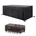 Açık bahçe mobilyası kapakları 250x130x100cm su geçirmez 420d Oxford kumaş kapak kanepe veranda masa rüzgar geçirmez ve Anti UV koruması dikdörtgen rattan mobilya örtüsü