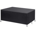 Açık bahçe mobilyası örtüsü 265x215x90cm su geçirmez rüzgar geçirmez Anti UV ağır hizmet 420D Oxford veranda masa örtüsü küp rattan seti siyah