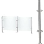 Açık Balkon Cam Korkuluk Direği Paslanmaz Çelik Korkuluk Direği il Bahçe Çiti 85 105cm Gümüş Kelepçe Paslanmaz Çelik Korkuluk Direği (Boyut: 34in/85cm)