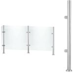 Açık balkon güverte cam korkuluk sonrası paslanmaz çelik korkuluk çit kutup il bahçe eskrim gümüş 34in/85cm yükseklik paslanmaz çelik korkuluk sonrası kelepçe