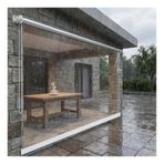 Açık Dış Mekan Stor Perdeler Panjur , Şeffaf PVC Kör Roll up Gölge, HD Şeffaf Roll Up Perde , Dış Mekan Pergola Veranda Balkon için, 0.5mm Kalınlaştırılmış(W135*H200cm/W53.14*H78.74in)