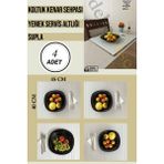 Açık Gri (4 Adet) Çok Amaçlı Koltuk Kenar Sehpası, Supla, Yemek Servis Altlığı - 45 x 40 cm