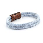 AÇIK GRİ İKİ SIRALI METAL MIKNATISLI ERKEK BİLEKLİK M013G
