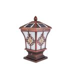 Açık Hava Lamba Direği Işığı, 2W LED Güneş Enerjili Açık Hava Yüksek Direkli Direk Işıkları IP54 Alüminyum Su Geçirmez Vintage Direk Sütun Lambası Cam Manzara Villa Bahçe S,Red Copper_s-20 * 38cm