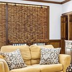 Açık hava terası için bambu stor perde, %70 karartma rulosu, doğal kamış perdeler, ışığı filtreleyen görüntü engelleyici stor perdeler, kablosuz otel bambu pencere storu (Renk: 122 x 347 cm)