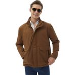 Açık Kahve Oversize Fit Dik Yaka Casual Dokuma Mont