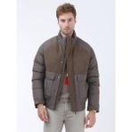 Açık Kahve Regular Fit Dik Yaka Casual Dokuma Mont - Kahverengi - 2XL