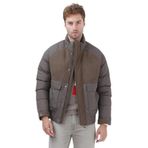 Açık Kahve Regular Fit Dik Yaka Casual Dokuma Mont