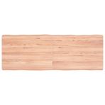 Açık kahverengi masif meşe masa üstü 40 x 40 x 4 cm canlı kenarlı mutfak sehpası, yemek masası, masa tezgahı