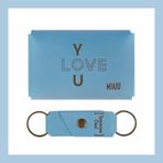 Açık Mavi, I LoVE YOu Motifli, İsme Özel Cüzdan Ve Anahtarlık Set, Arkadaşa Unutulmaz Hediye, Günlük Kullanıma Uygun Set, Bozuk Para Çantası, Nakit ve Kredi Kartı Tutucu