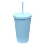 Açık Mavi-Kapak B 401-500ML Mat Kaplama Çift Cidarlı 470ML 473ML 480ML 500ML 16OZ Pastel Renkli Plastik Bardak Plastik Bardak Pipetli ve Kapaklı Soğuk Bardak (Yurt Dışından) - 1 Adet - 1 lt