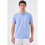 Açık Mavi Polo Yaka Pamuklu Düz Renk Slim Fit Erkek T-Shirt