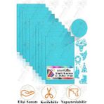 Açık Mavi Simli Karton A3 30X40 cm 10 Lu 1 Paket Simli Fon Kartonu Parıltılı Kağıt Anasınıfı Kreş Etkinlik Proje - Çok Renkli - Standart