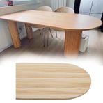 Açık Meşe Yuvarlak Masa Üstü Tüm Parça 100x60 cm/39,4x23,6 in Özelleştirilebilir ve Yemek Kahve veya Ofis Kullanımı için İdeal