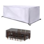 Açık Mobilya Kapakları 220x100x80cm Su Geçirmez Bahçe Kanepe Örtüsü Rüzgar Geçirmez Tasarımlı Anti UV Dikdörtgen Veranda Masa Örtüsü Rattan Mobilya için Dayanıklı 420d Oxford Kumaş Ga'nızı Koruyun
